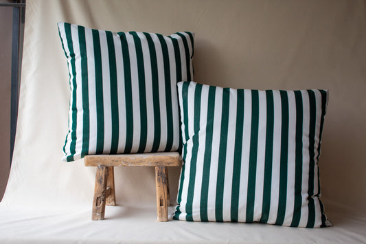 OUTDOOR GREEN STRIPE PILLOW