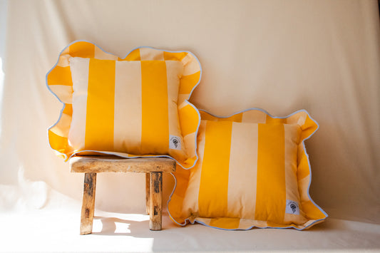 OUTDOOR YELLOW STRIPE PILLOW